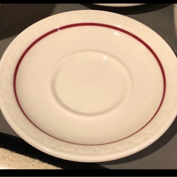 1952 Syracuse Econo Rim Cardinal China Restaurant Ware Railroad 6 Cups & Saucers - Picture 5 of 12